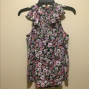 Sleeveless Blouse Floral Print
